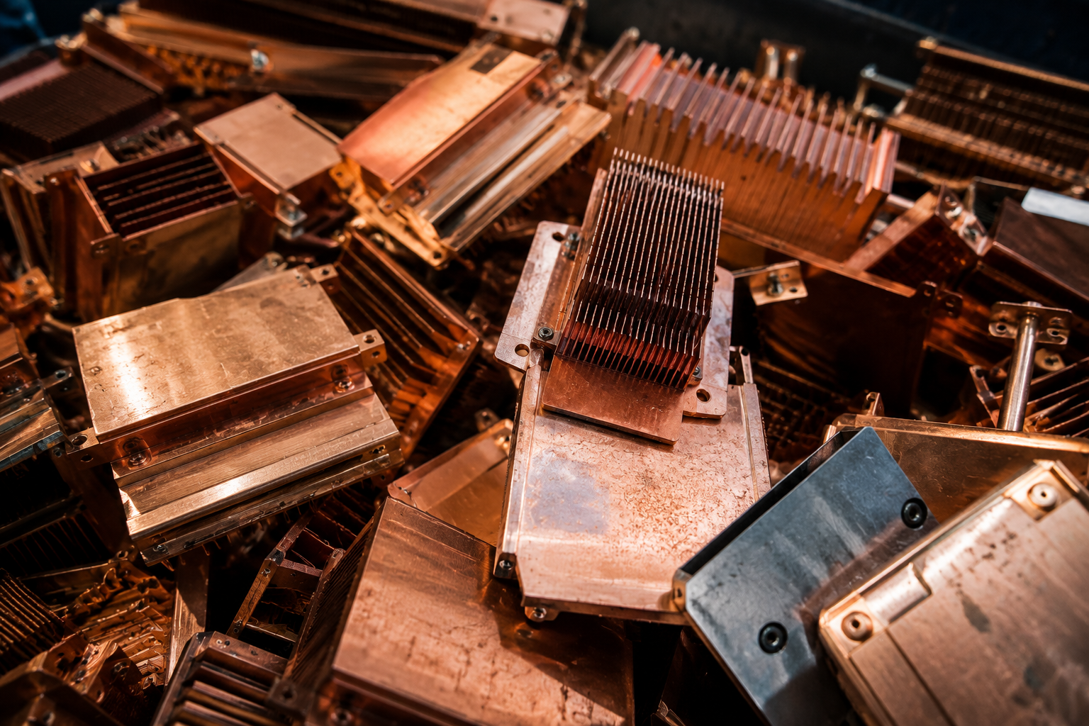 Sorted metal materials and IT chassis ready for downstream recovery